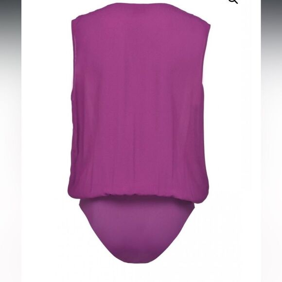 Pinko viscose bodysuit purple blouse , size 2 - Picture 7 of 14